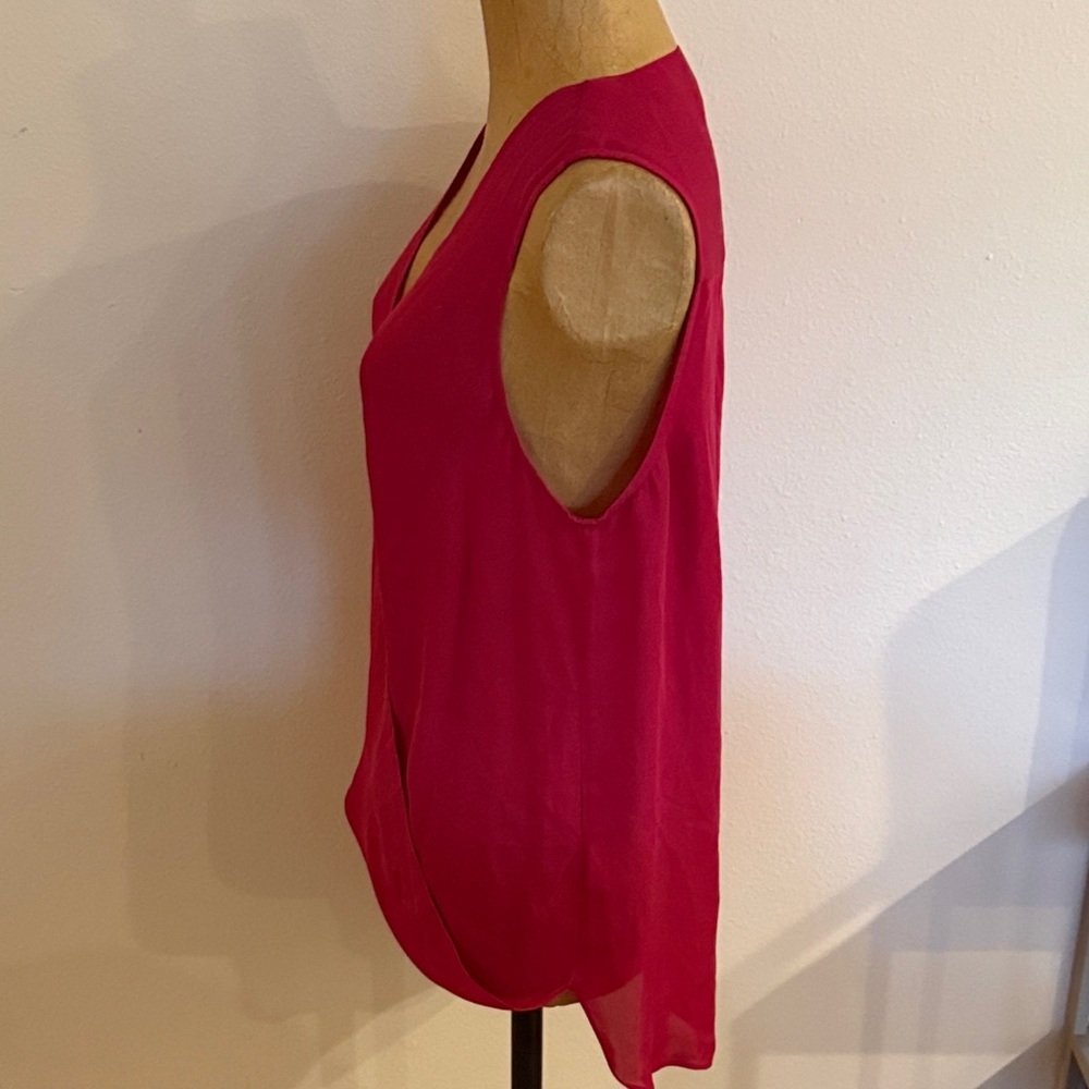 L’Agence sz L 100% silk Women's Sleeveless V-Neck tank Top Pink great condition - Picture 4 of 10